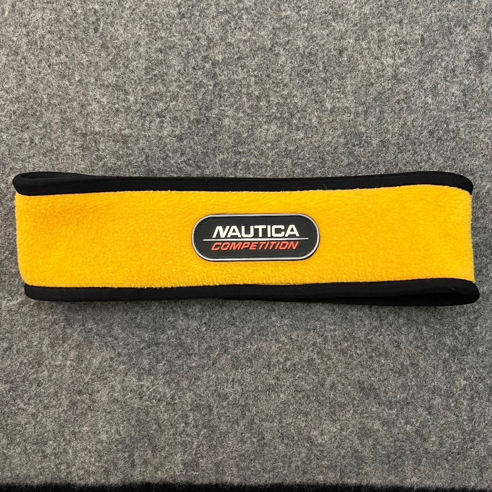 NAUTICA COMPETITION Vintage 90s Yellow Fleece Ear Warmer Headband
